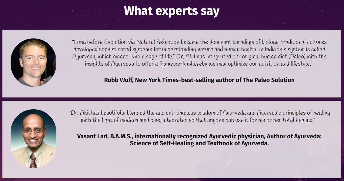 Ayurveda and Holistic Health - Dr. Akil Palanisamy Educational Course The Ayurveda Experience