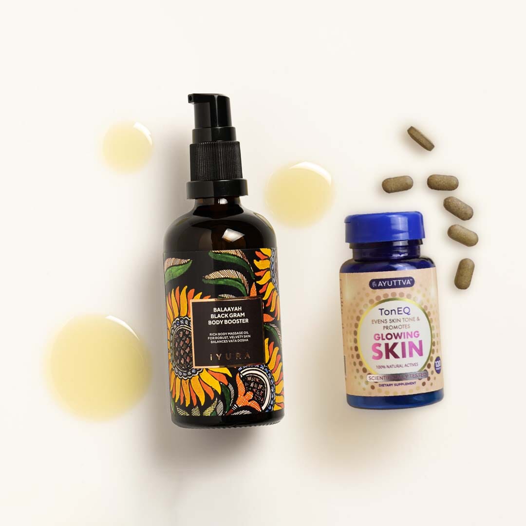 Balaayah Black Gram Body Booster and TonEQ Even-Toning Supplement Skin Care The Ayurveda Experience