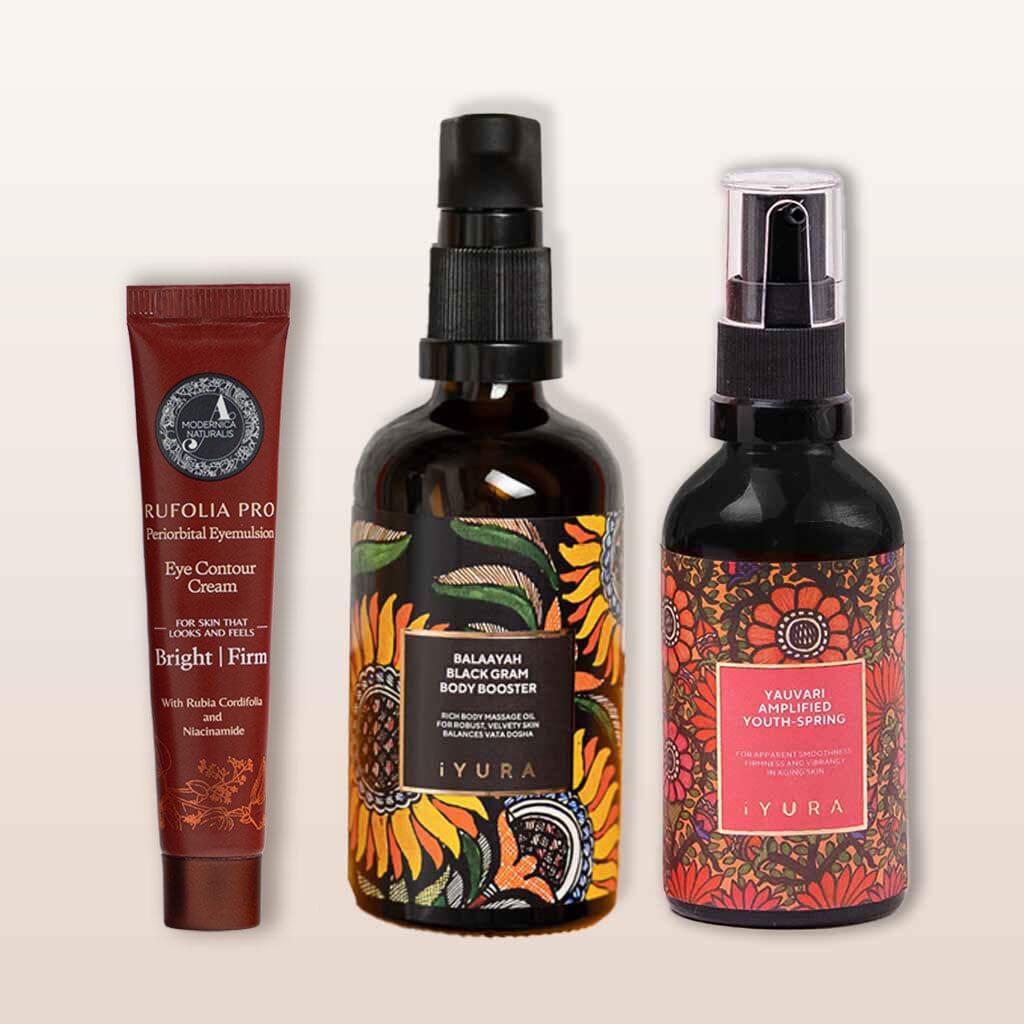 Bestsellers Bundle: Perfect Bundle for Dry, Mature & Aging Skin with Pro Beauty set The Ayurveda Experience