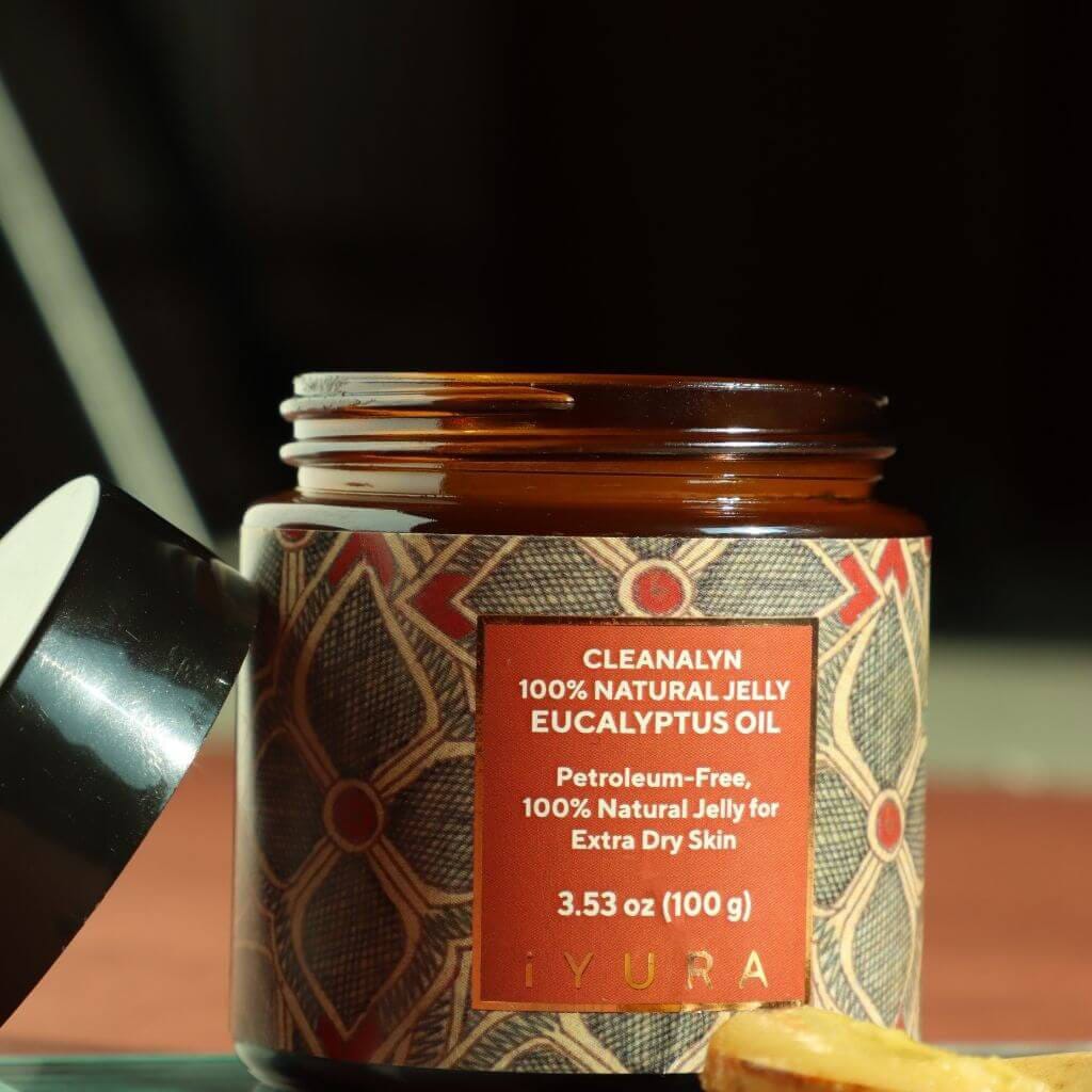Bestselling PetroFree Jelly Duo: Cleanalyn Natural Jelly: Tulsi and Eucalyptus - For Excessively Dry Skin Natural Jelly iYURA