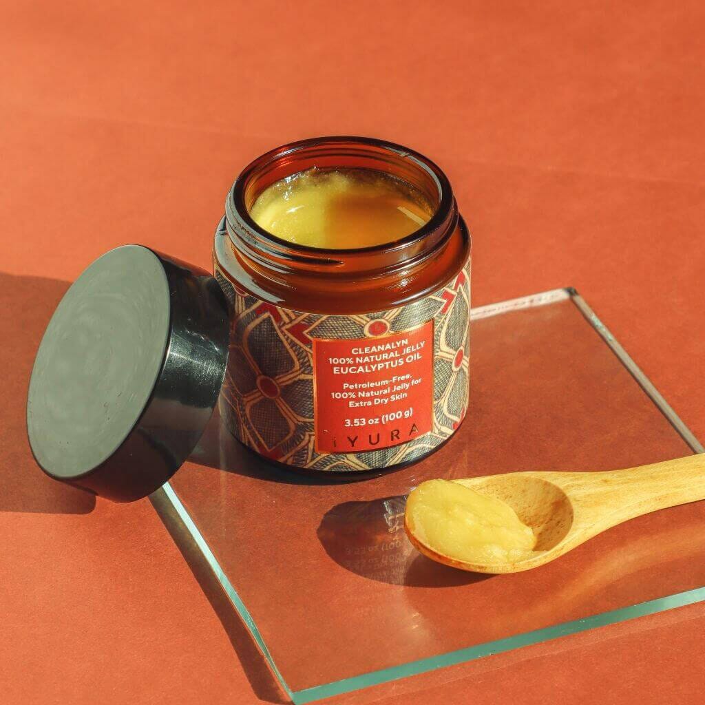 Bestselling PetroFree Jelly Duo: Cleanalyn Natural Jelly: Tulsi and Eucalyptus - For Excessively Dry Skin Natural Jelly iYURA