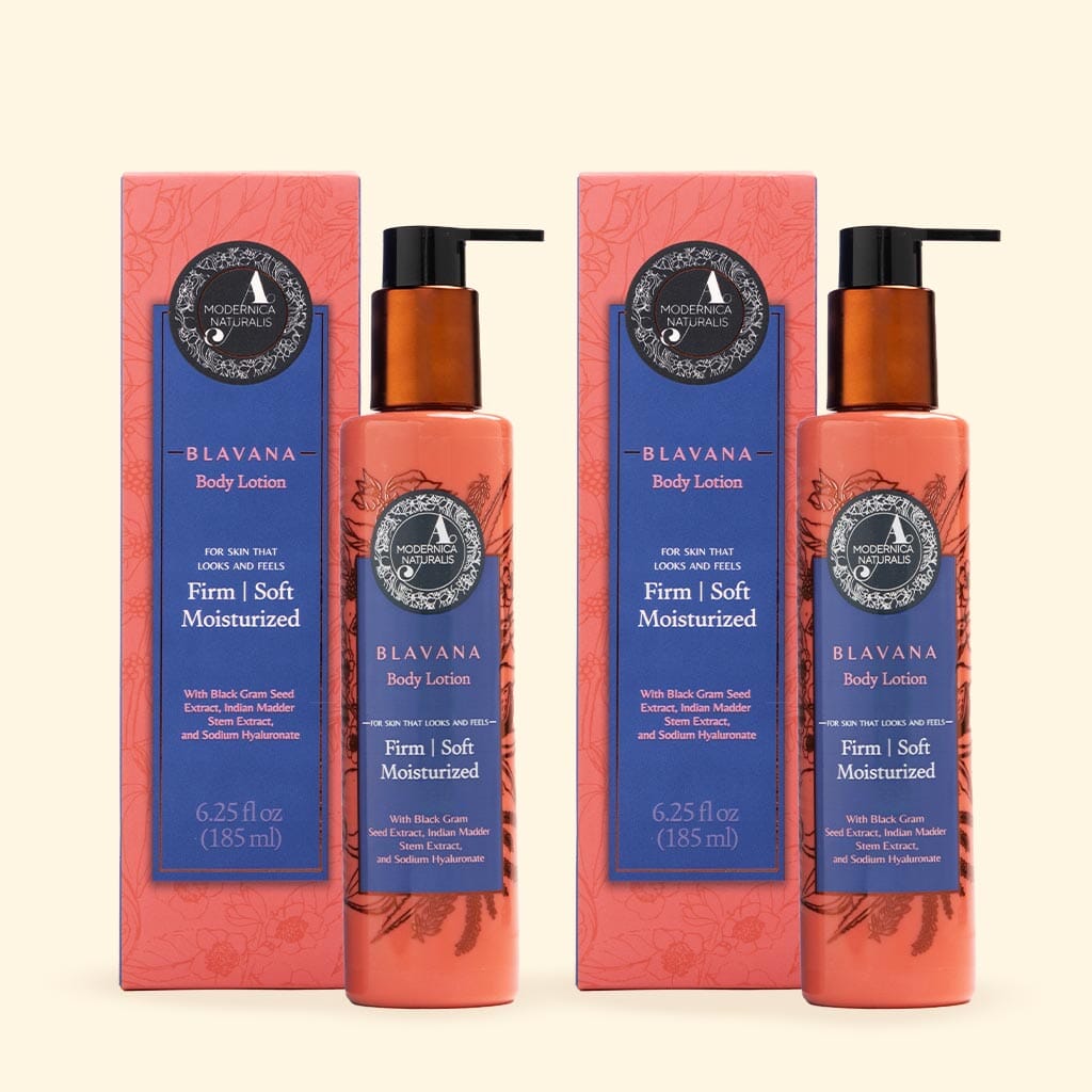 Blavana Body Lotion - Moisturizes, Softens, Firms Dry, Aging, Crepey Skin - Revolutionary Formula with Black Gram - Best Body Lotion for Mature Body Skin - With Clinically Proven Ingredients - Pack of 2 Lotion & Moisturizer A Modernica Naturalis