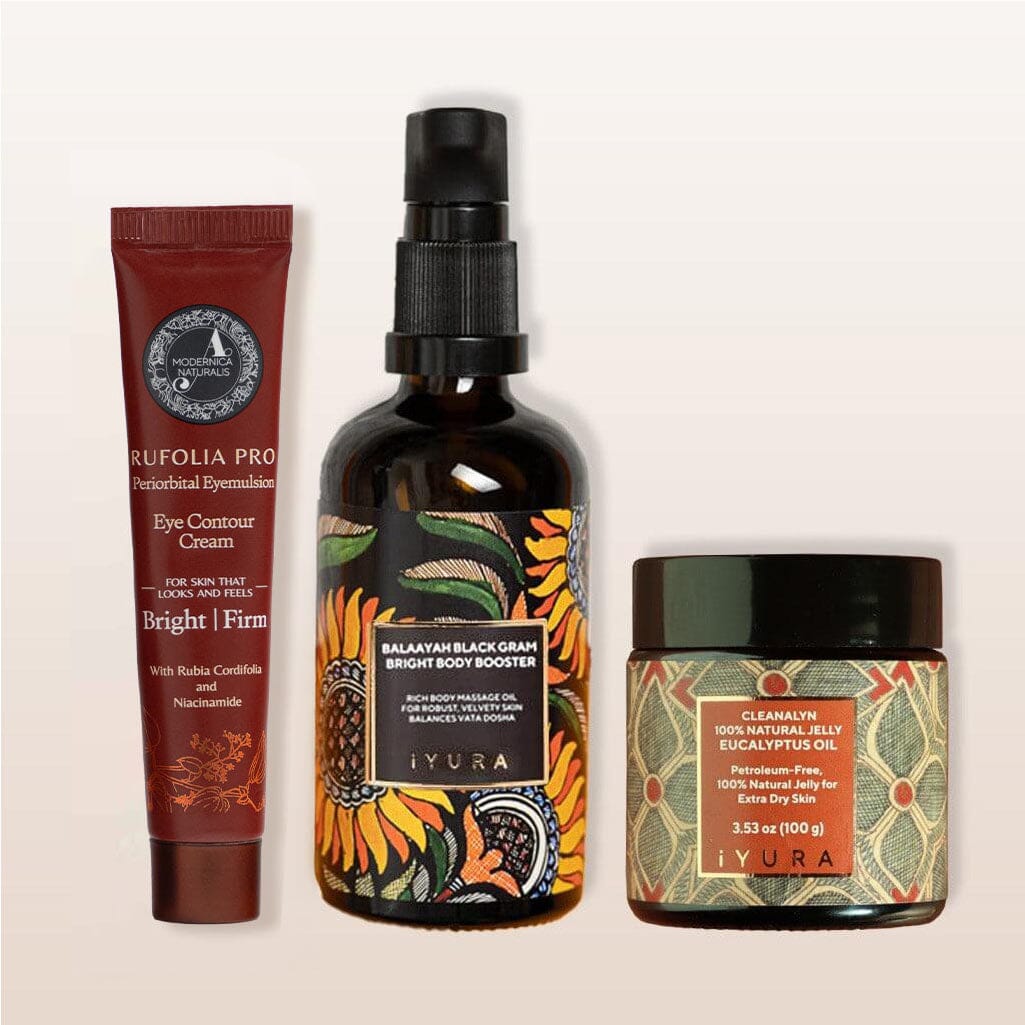 Blissful Bestsellers Bundle: 3 Beloved Ayurvedic Essentials with Pro Beauty set iYURA