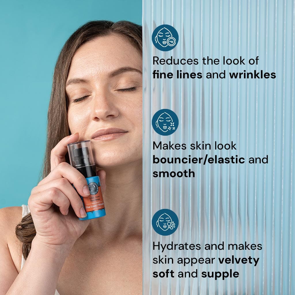 Line-Tune Face Serum – Reduces the Appearance of Fine Lines & Wrinkles – Hydrating Formula with Tamarind, Bakuchi, Arjuna, Guduchi & Peptides – Best Face Serum for Aging Skin with Fine Lines & Wrinkles – With Clinically Tested Ingredient Combinations Face Serum A Modernica Naturalis
