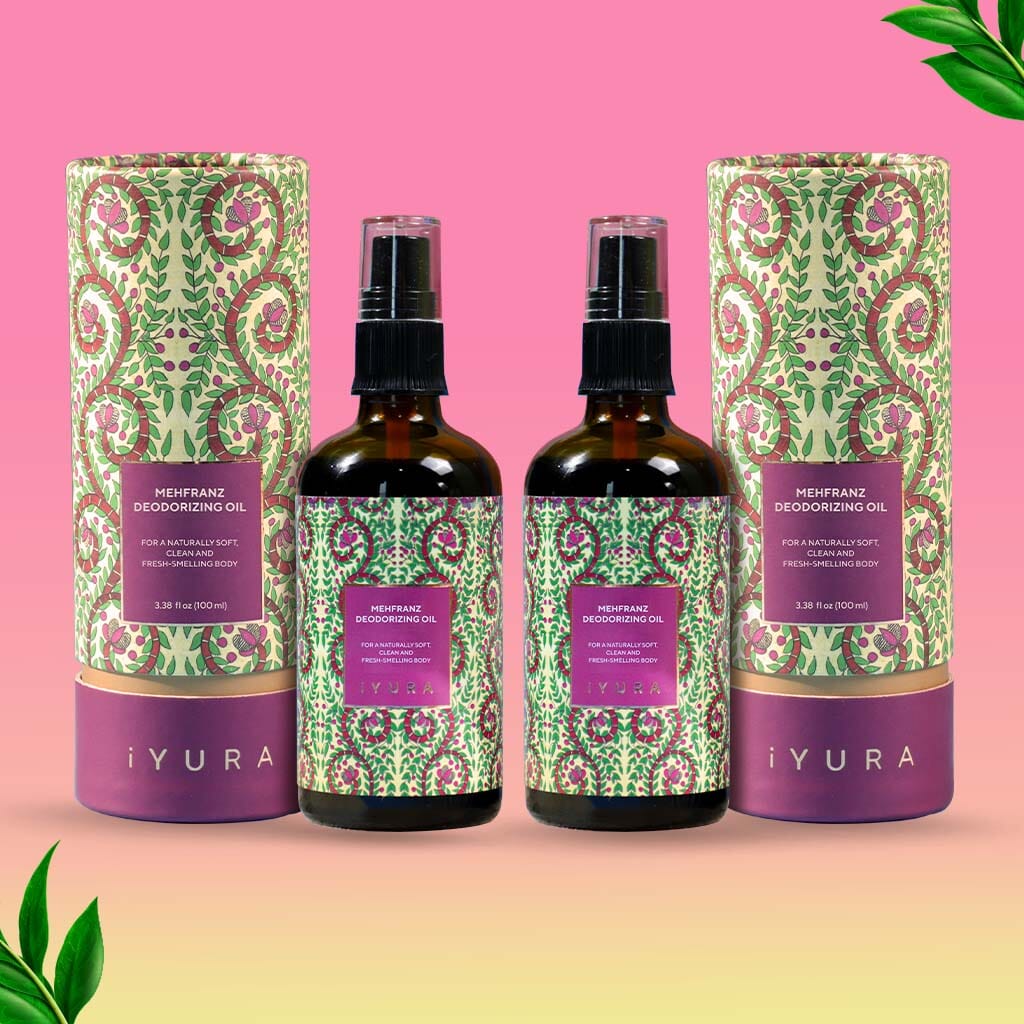 Mehfranz Deodorizing Oil - For A Naturally Soft, Clean and Fresh-Smelling Body - Pack of 2 Body Oil iYURA