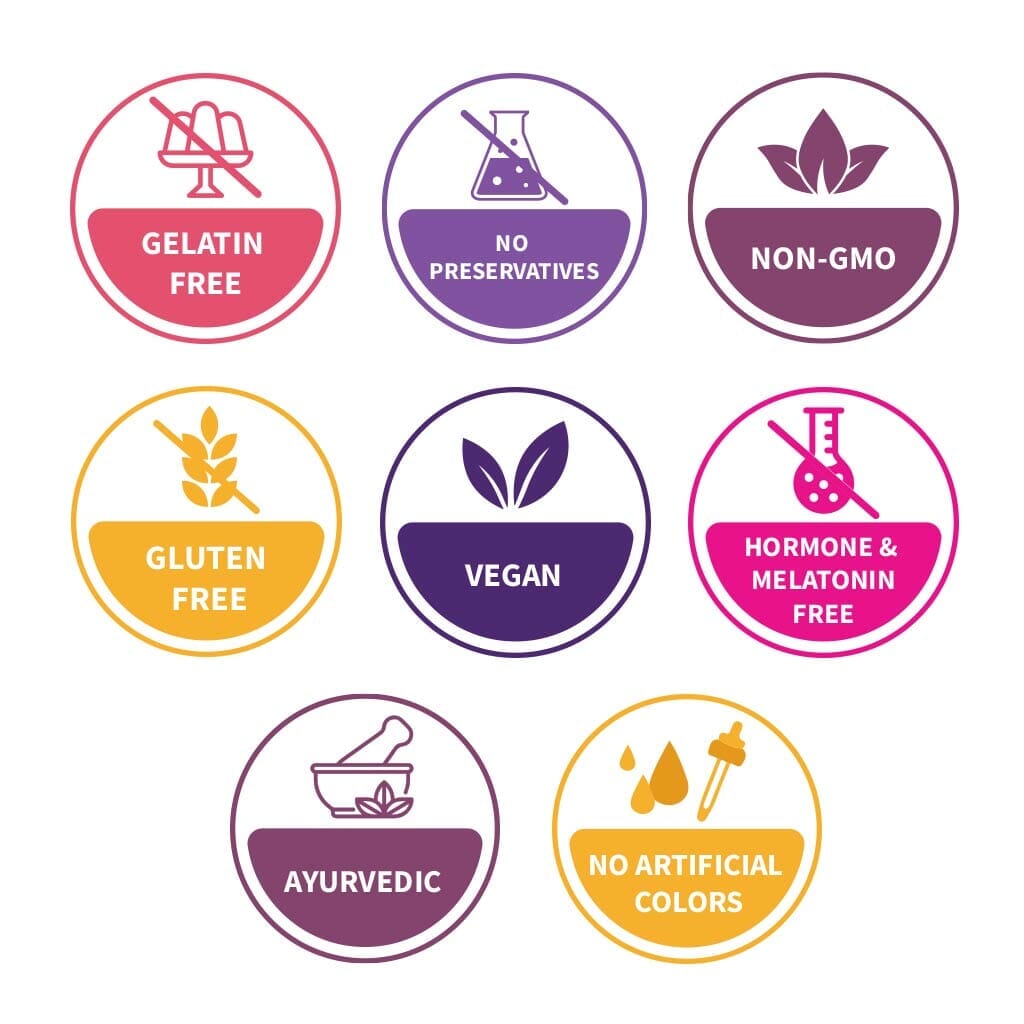 Nighttime Retreat Bundle for Women - Sleep gummies (Pack of 2) + Manjish Glow Elixir - Ayurvedic Night-Time Face Oil Beauty set The Ayurveda Experience