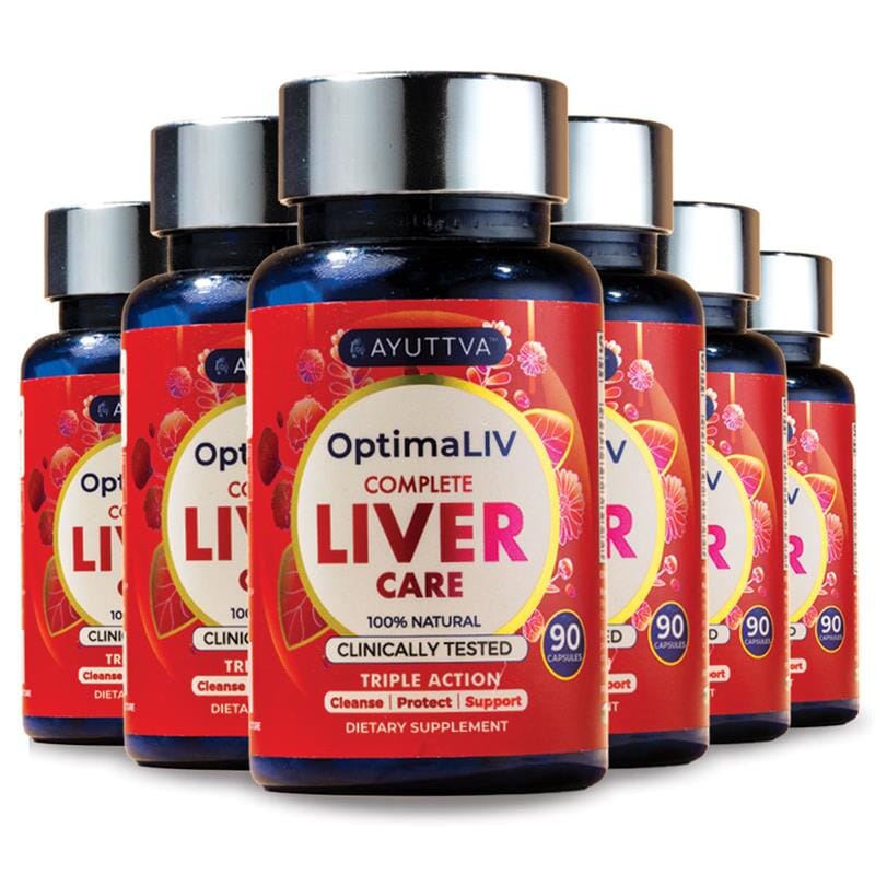 OptimaLIV | Clinically Tested, Triple-Action Ayurvedic Liver Function Supplement | Pack of 6 Supplements Ayuttva