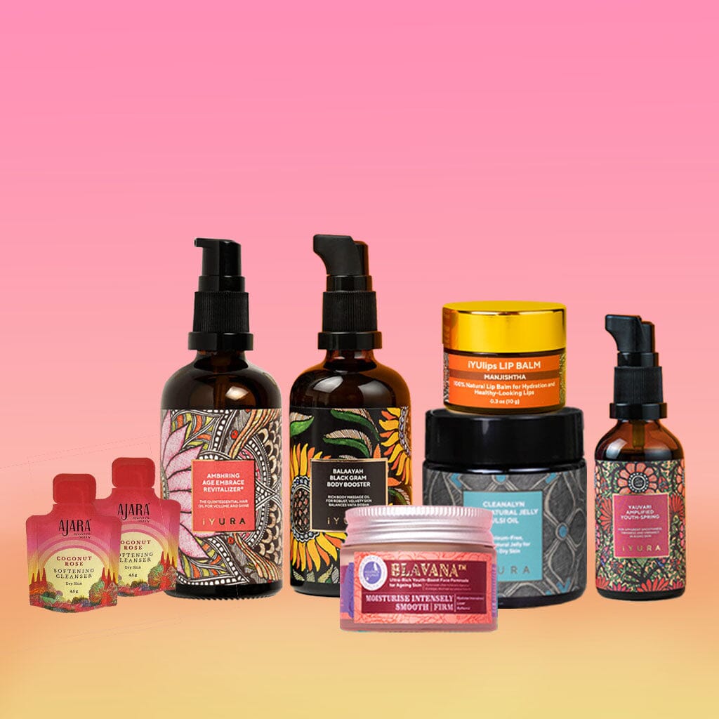 Snow Glow Routine - Seven Bestsellers of Head-To-Toe Care For Extreme Winters Beauty set The Ayurveda Experience