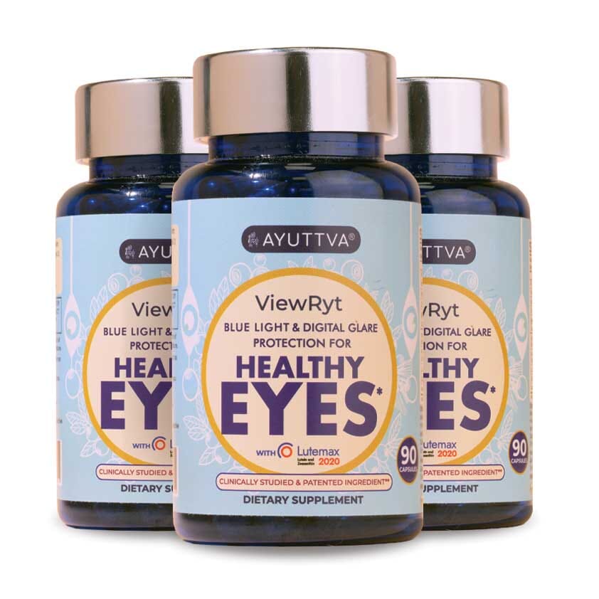 ViewRyt – Botanical Supplement with Clinically Proven Lutemax2020 for Healthy Eyes - Pack of 3 Supplements Ayuttva