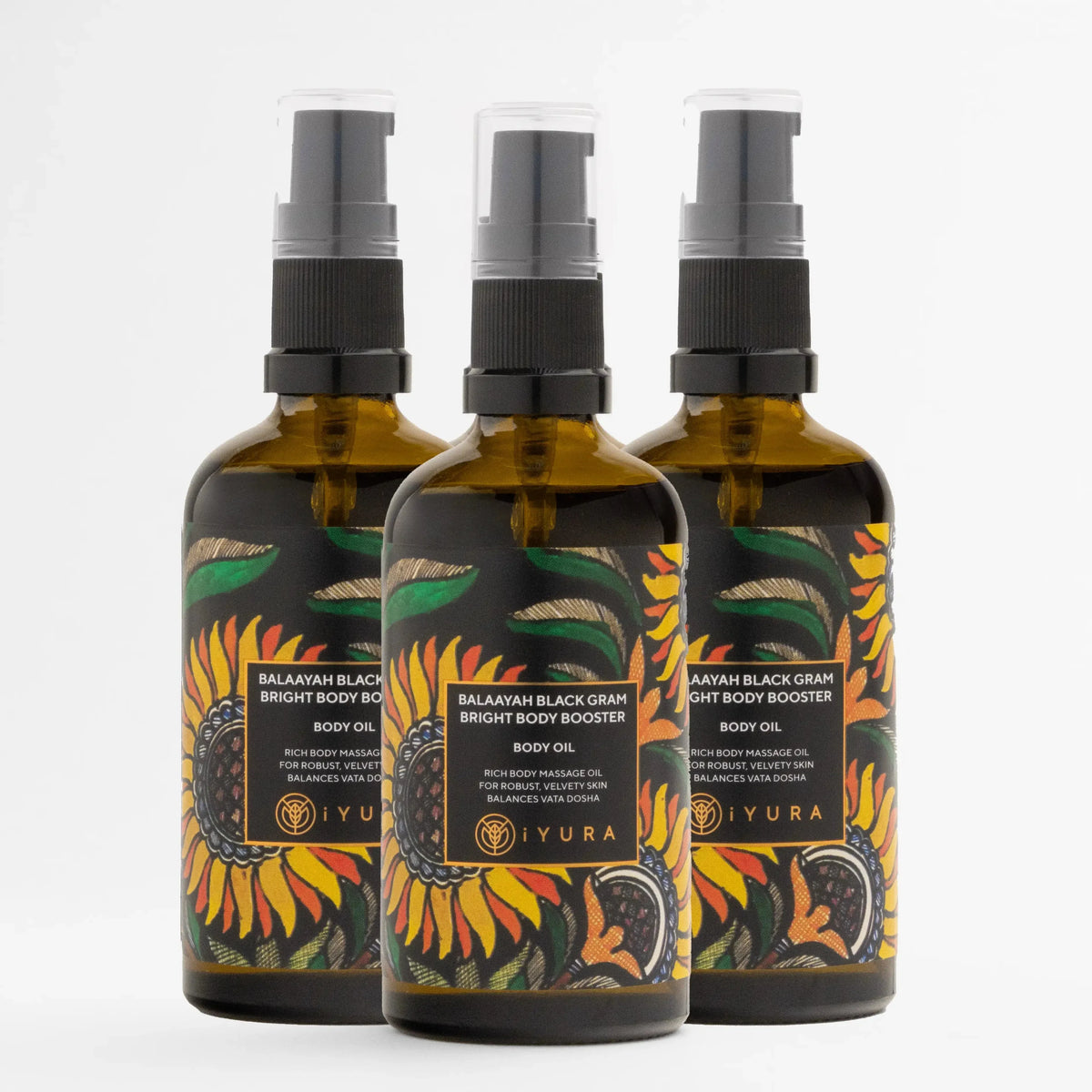 Balaayah Black Gram Bright Body Booster - Bestselling Firming Body Oil for Mature, Aging Skin - Pack of 3 Body Oil iYURA 