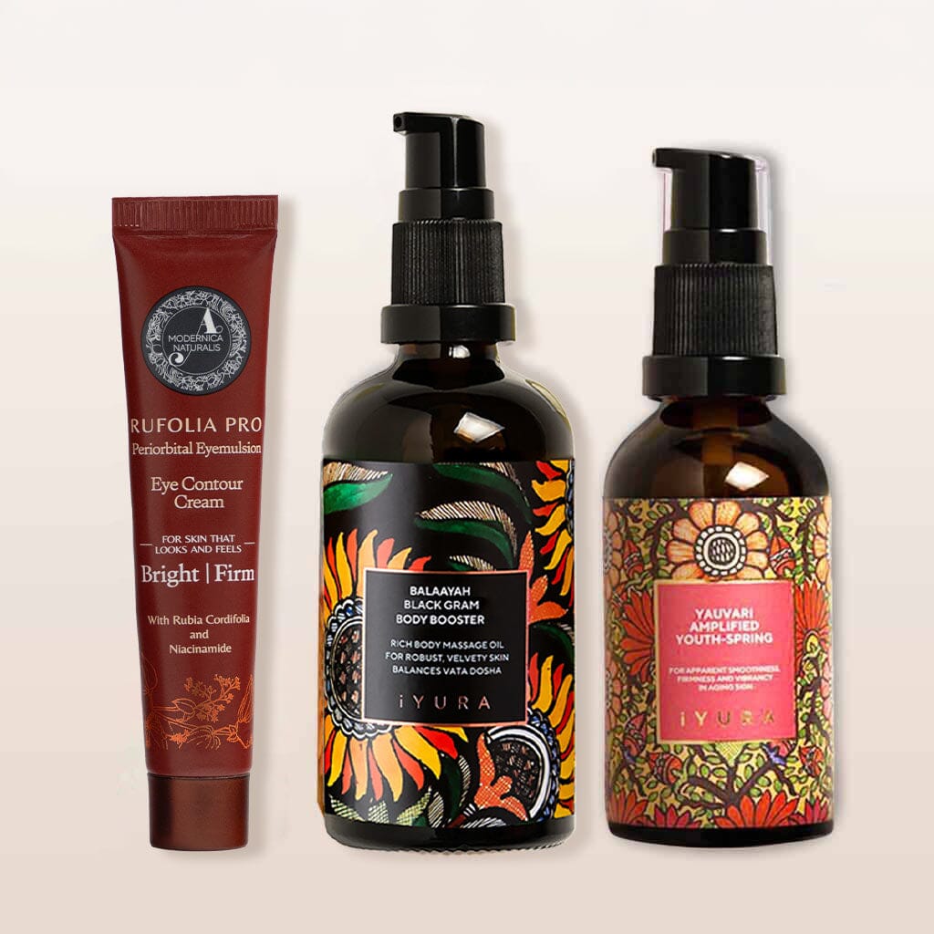 Bestsellers Bundle; Perfect Bundle for Dry, Mature, Rough &amp; Aging Skin with Pro Beauty set The Ayurveda Experience 