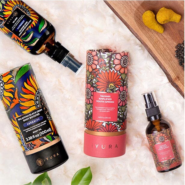 Black Gram Face &amp; Body Duo With Serenity Blend - Best Ayurvedic Moisturizers for Dry Skin Beauty set iYURA 