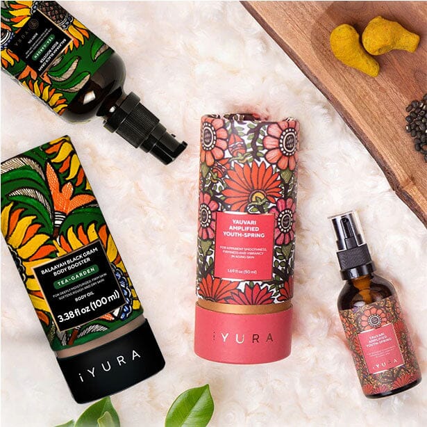 Black Gram Face &amp; Body Duo With Tea-Garden Blend - Best Ayurvedic Moisturizers for Dry Skin Beauty set iYURA 