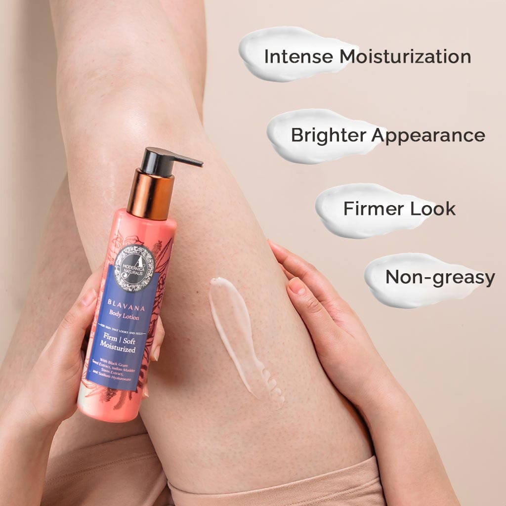 Blavana Body Lotion - Moisturizes, Softens, Firms Dry, Aging, Crepey Skin - Revolutionary Formula with Black Gram - Best Body Lotion for Mature Body Skin - With Clinically Proven Ingredients - Pack of 2 Lotion &amp; Moisturizer A Modernica Naturalis 