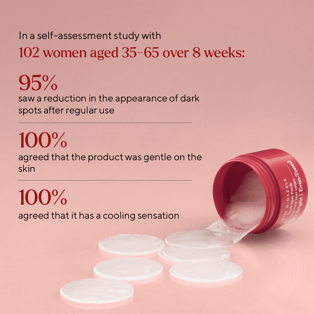 Dim N Dazzle Dark Spot Patch – Even-Tones and Brightens the look of Dark spots, Dry, Patchy Skin - Powered with East Indian Globe Thistle &amp; Arjun Tree Bark– Best Dark Spot Patch for Crystal-Clear Complexion The Ayurveda Experience 