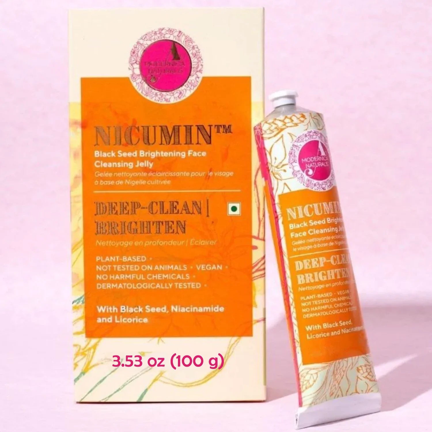 Nicumin Black Seed Brightening Face Cleansing Jelly - With Potent Extracts of Kalonji Seed, Licorice and Saffron Enriched With Niacinamide Face wash A Modernica Naturalis 