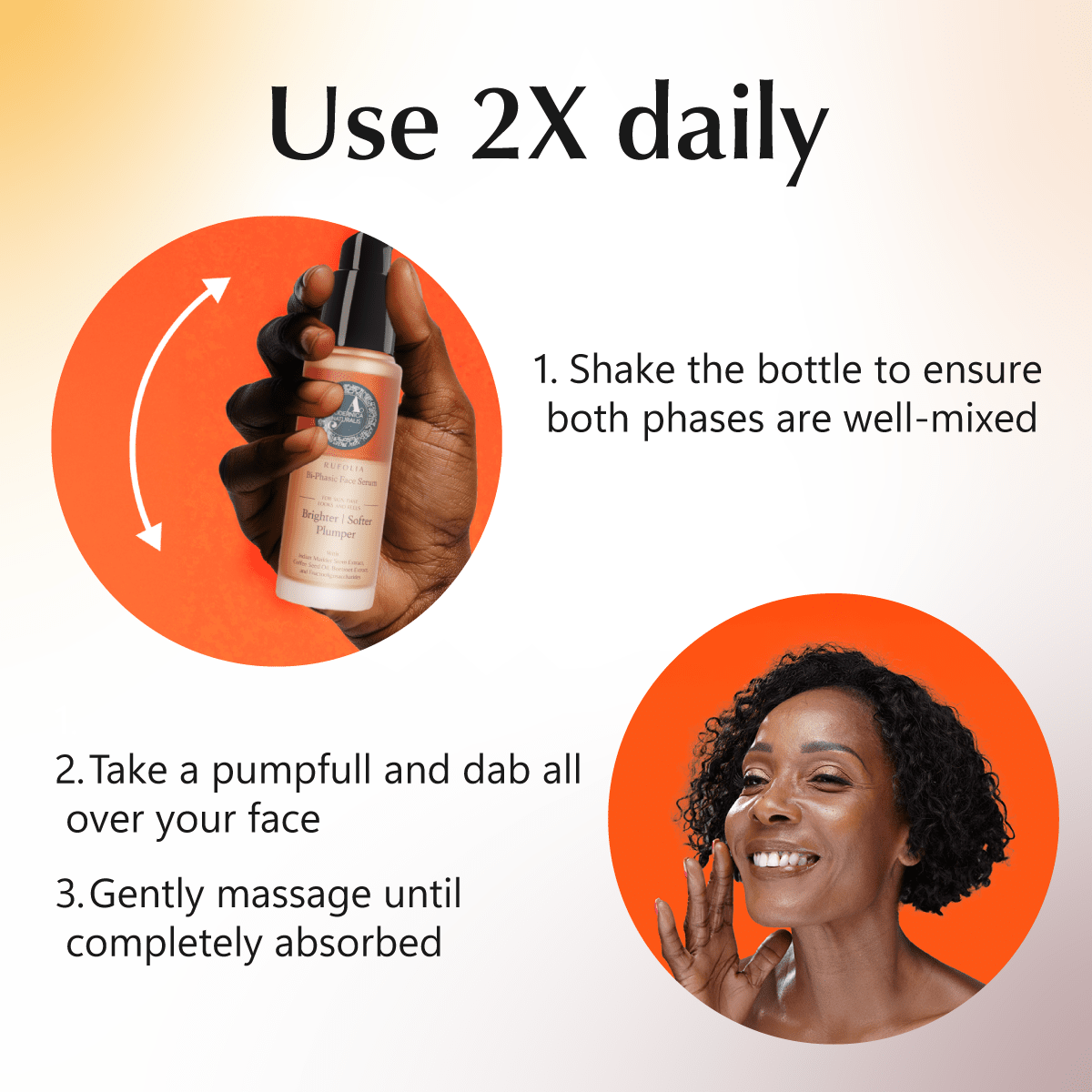 Rufolia Bi-Phasic Face Serum – Brightens, Softens and Plumps Dull, Crepey, Aging Skin – Water-Oil Hybrid Serum with Manjistha, Tomato, Coffee Seed &amp; Plant-based Squalane – Best Bi-Phasic Face Serum For Mature Skin - With Clinically Proven Ingredients Face Serum A Modernica Naturalis 